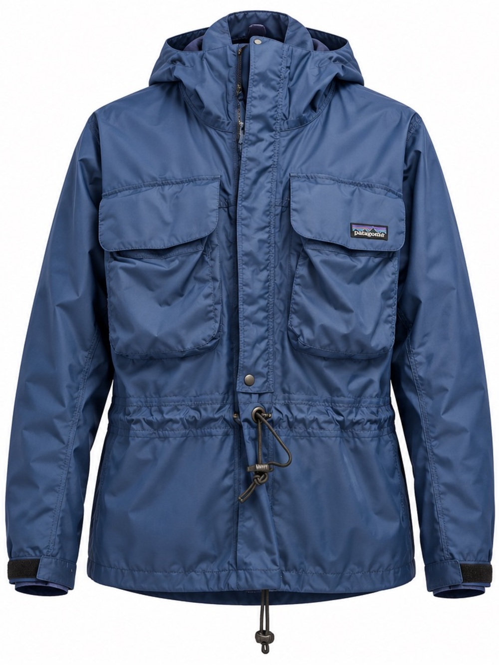 Patagonia Slate Blue Hooded Raincoat with Adjustable Waist